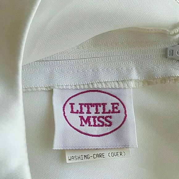LITTLE MISS LACE DRESS MADE IN U.S.A WHITE GIRL SIZE 8 - Picture 14 of 16